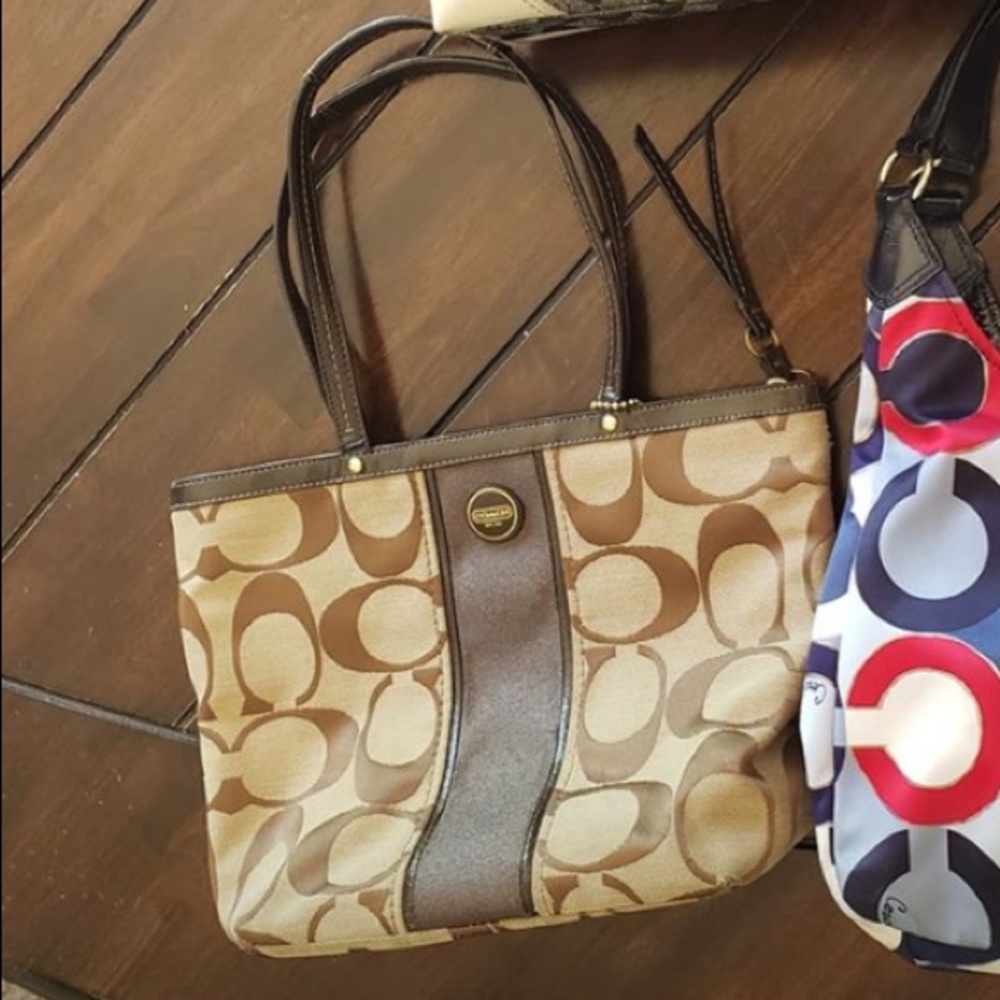 NWOT brown leather Coach purse